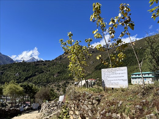 sign for Italian food above Namche Bazar