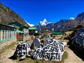 Mani stone at Khumjung: by krodin, Views[152]