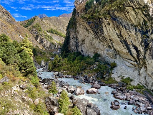 view on the final suspension bridge