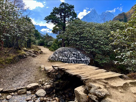 Mani stone on path near Debouche