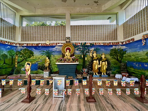 inside nun's temple, with Maya Devi and Pratapati