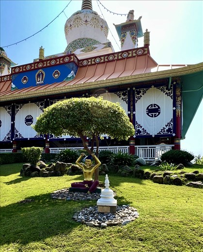cutting hair, leaving the past behind, Great Lotus Stupa