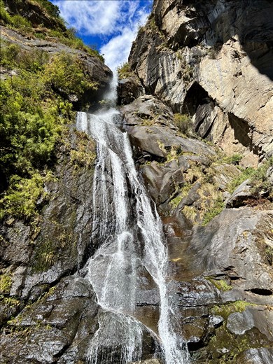 waterfall created by Guru Rinpoche's prayer beads