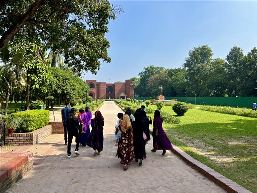 a family outing going to the Folk Art Museum in Sardarbari Palace grounds