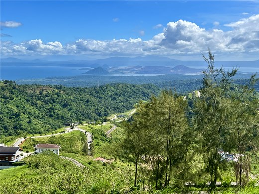 roadside view of Taal Lake and Volcano