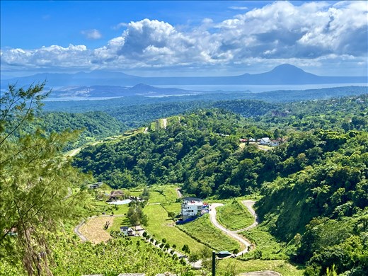 roadside view of Taal Lake and Volcano