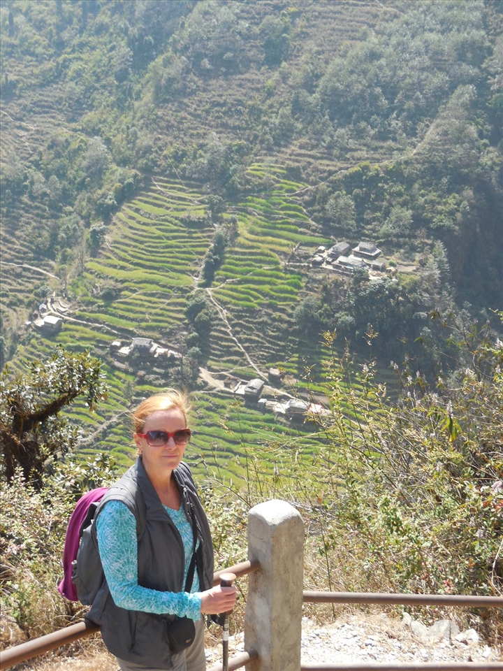 The spectacular farmland the Nepalese people have carved out of the mountains.