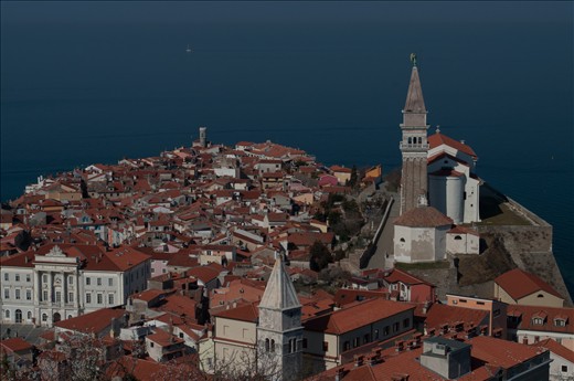 A glimpse at the small city from the top of the hill.