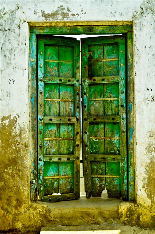 Old rusted door with attractive color and a natural texture.