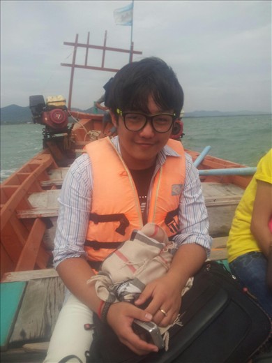 On the boat to and island inside Cambodia 