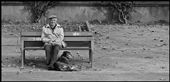 An old man and his muzzled dog sit on the streets of Istanbul, Turkey: by kylegaunt, Views[1049]