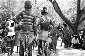 Showing the scars of their whipping are relatives of the boy.  The scars are to show their devotion to the boy about to be a man.   They know that as a man he will be there to help whenever they are in trouble as they have taken pain for him. : by kym, Views[698]