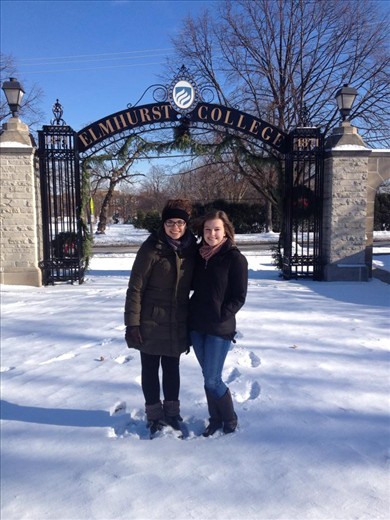 Jenny and me at school before our depature. Can't say we'll miss the snow!