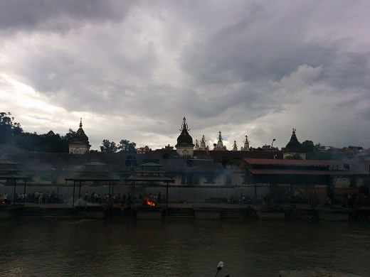 Cremation in Pashupantinath Temple on the Bank of Bagmati River, Kathmandu.