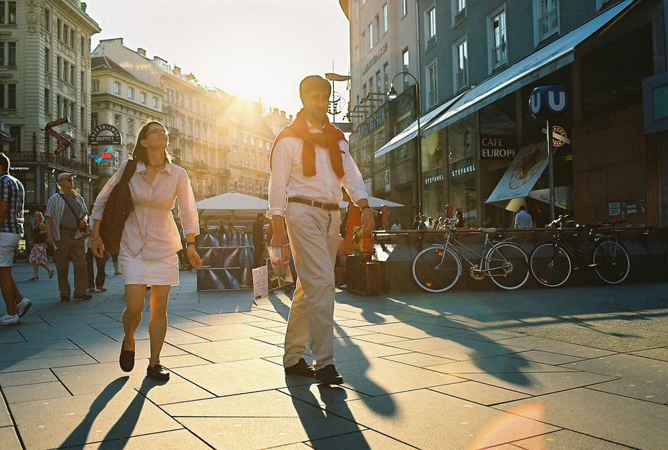 Light of Vienna. That evening was amazingly beautiful. People were looking like a marmalade through which you can see a dance of the sun rays. And they were going by their affairs, without knowing that they made me happy in this moment.