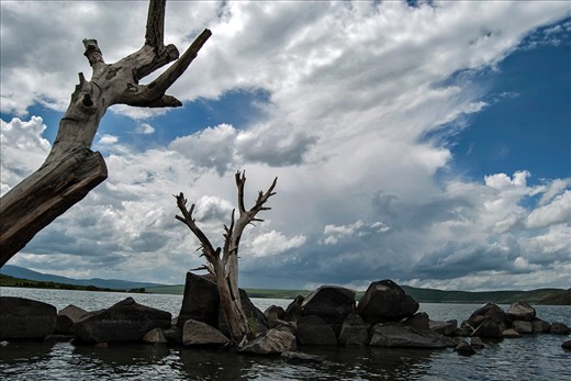 Lake Cildir is located in north-eastern Turkey at about 1,900 m. Because of the altitude, the clouds are almost at the ground. Perhaps this is why people have called it Cildir, lake of shadows.
