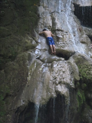 Resting in Bantakay Falls