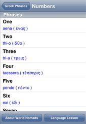 A screenshot from our Greek language guide application for iPhone & iPod touch: by language-guides, Views[2670]