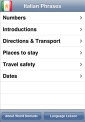 A screenshot from our Italian language guide application for iPhone & iPod touch: by language-guides, Views[3470]