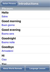 A screenshot from our Italian language guide application for iPhone & iPod touch: by language-guides, Views[7264]