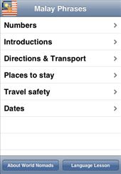 A screenshot from our Malay language guide application for iPhone & iPod touch: by language-guides, Views[3001]