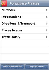 A screenshot from our Portuguese language guide application for iPhone & iPod touch: by language-guides, Views[2332]
