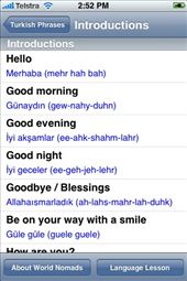 A screenshot from our Turkish language guide application for iPhone & iPod touch: by language-guides, Views[1940]