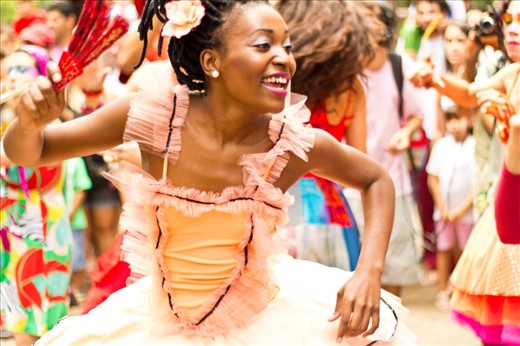 The second act. A ballerina dances gracefully in the rhythm of carnaval.