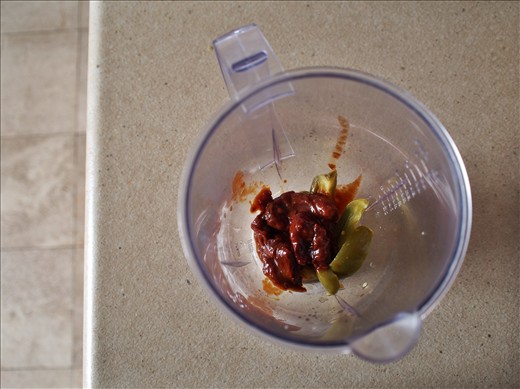 you blend together the fried chorizo, and bacon with the Chipotle and Rajas Cans