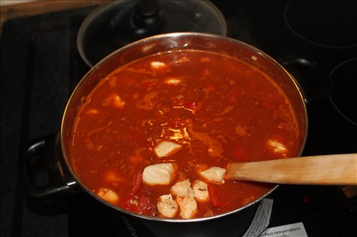 The Jambalaya is simmering.