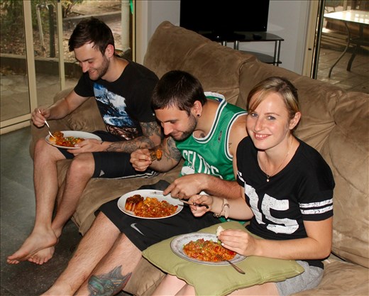 Happy and satisfied faces. My Jambalaya was a success!