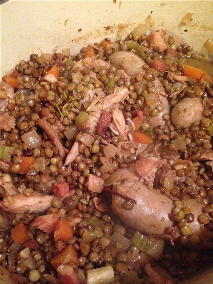 Just before adding creme fraiche