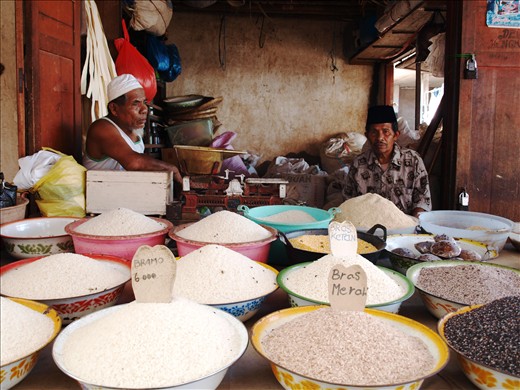 Shop assistants in Indonesia.