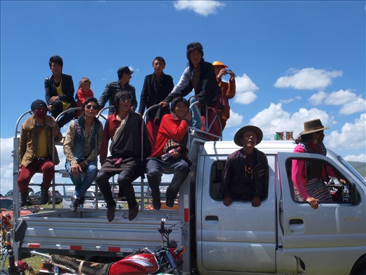 As more crowds gather more chose a better view from the top of their vechiles.