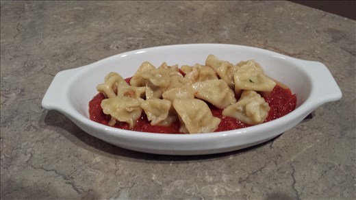 Manti with Brown Butter and Tomato Sauce