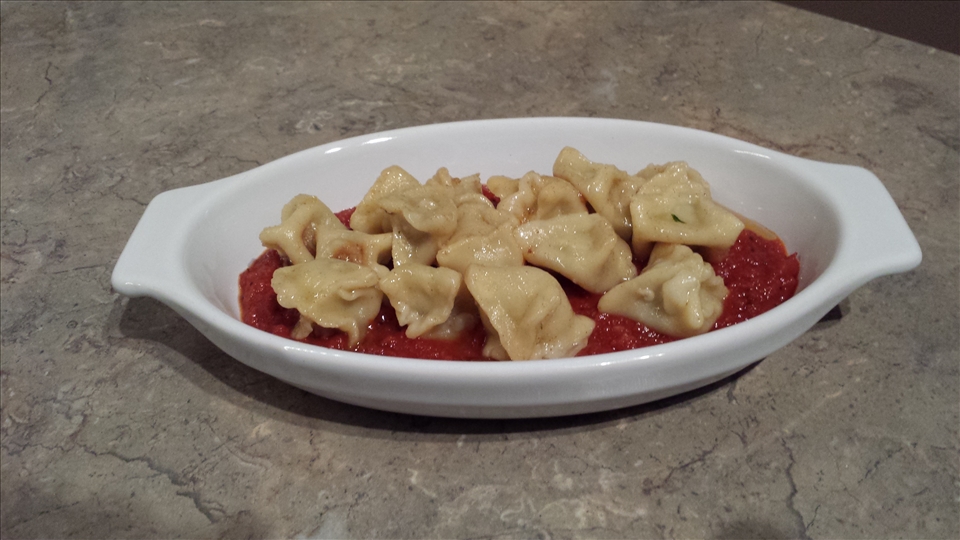 Manti with Brown Butter and Tomato Sauce