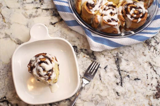 The first sticky bun all ready to eat!