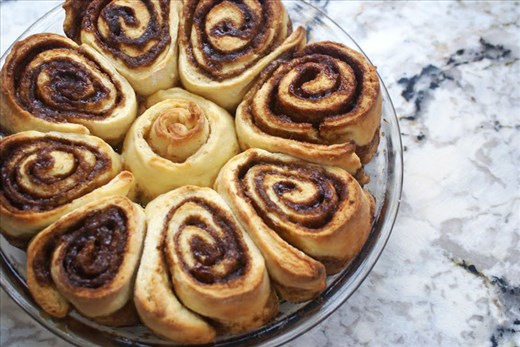 The sticky buns straight out of the oven.