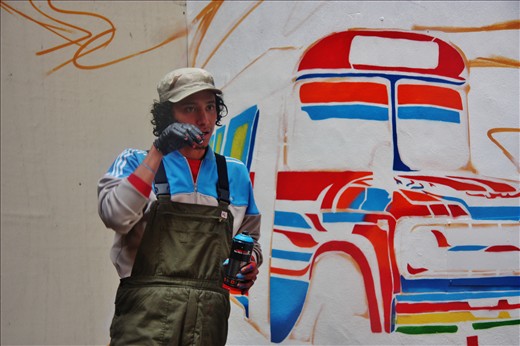 I came back to see the progress of the mural every day. Transported to Bolivia.