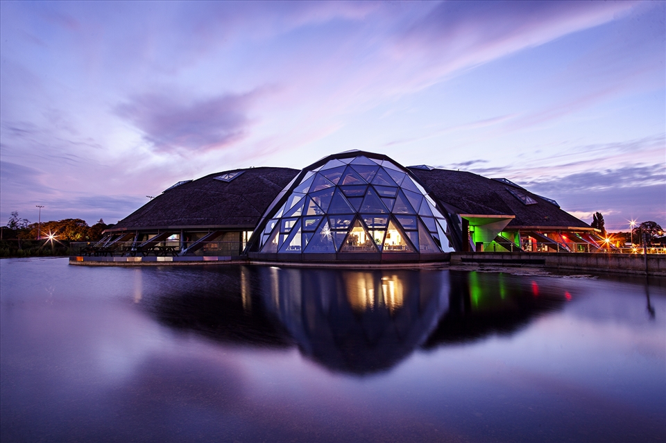 This is the Pods (leisure centre) in Scunthorpe on a slow shutter speed at night
