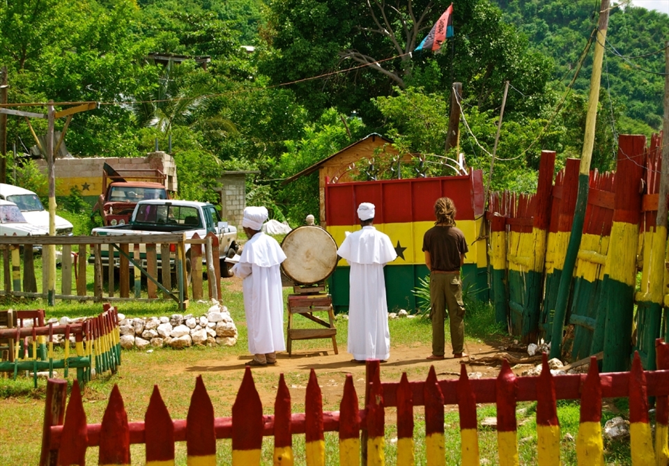 This is a tourist who is doing a workshop in a Bobo Shanti Rastafari Community. Probably without knowing the racism of the movement.