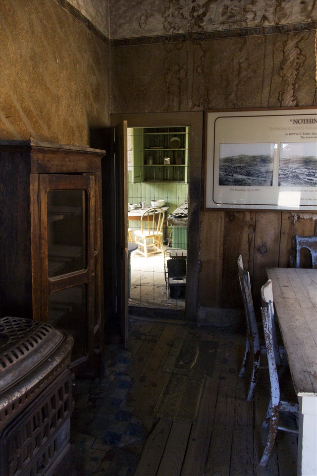 An abandoned house in Bodie, California's official state gold rush ghost town.
