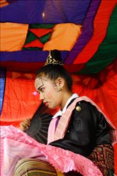 Despite the violence in the province, the people of Basilan continues to preserve their colorful culture and tradition. This photo shows a bride from Basilan's Yakan indigenous group waiting for his groom to fetch her.: by lesterandmides, Views[833]