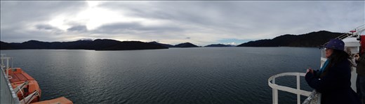 View from the top deck, Cook Strait, Inter-Islander Ferry