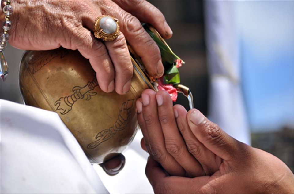 Tirta (holy water) as an medium for sacred cleansing in any ceremonies 