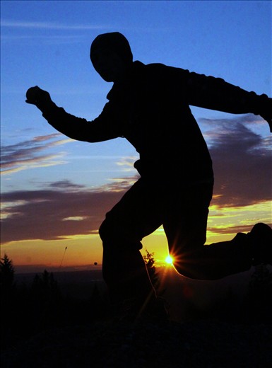 Jumping for delightful sunlight