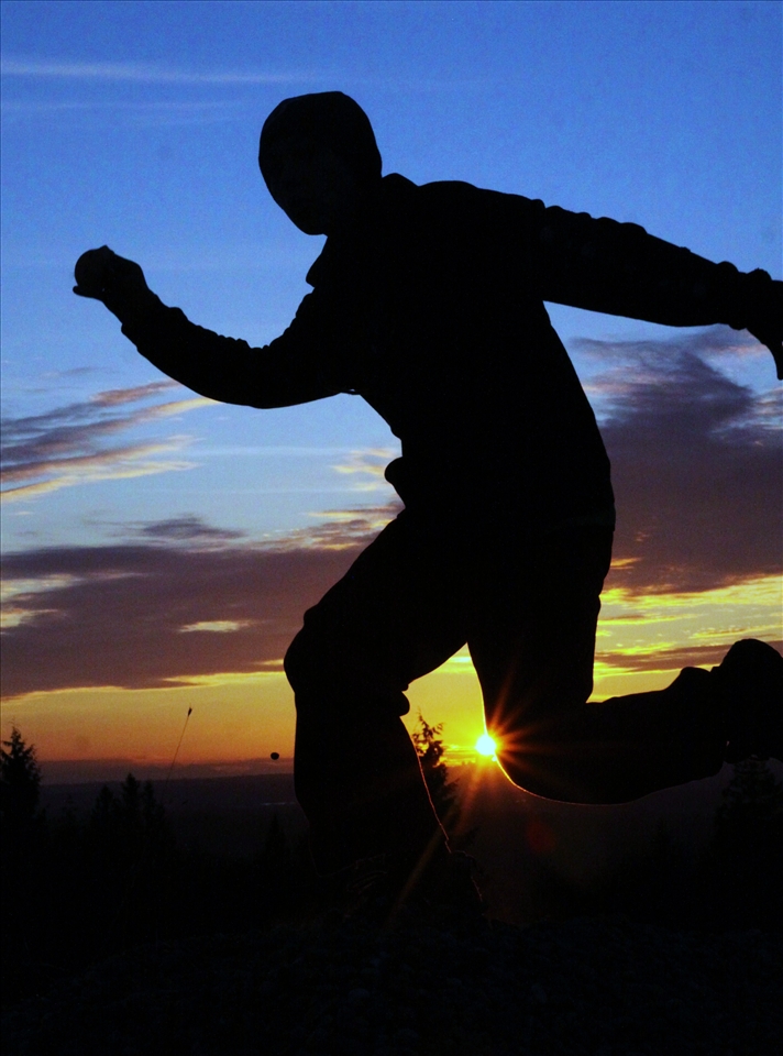 Jumping for delightful sunlight