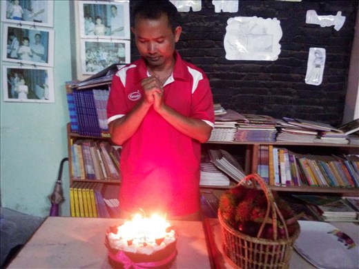 This is only the second birthday cake Phan has ever had.