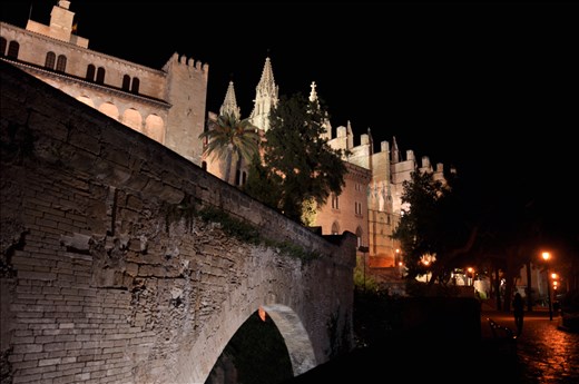 Partial view on La Almudaina and Catedral-Basílica de Santa María (La Seu)