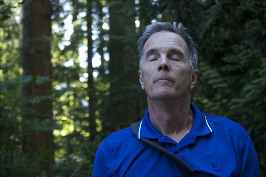 My dad taking a breath of fresh air.